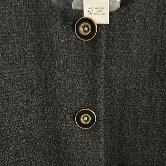 NWT J.Crew Lady Jacket in Black Maritime Tweed Collarless Wool Blend 6 - Picture 4 of 6